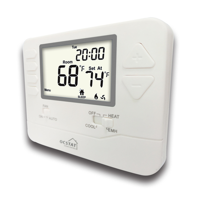 Cyfrowy termostat HVAC z białym podświetleniem do domowego / elektrycznego termostatu grzewczego