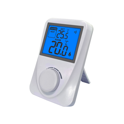 Niebieskie podświetlenie Bezprzewodowy termostat kotła gazowego RF z przełącznikiem ciepła / wyłączenia / chłodzenia