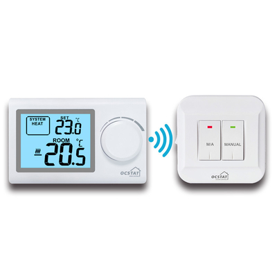 OCSTAT Wewnętrzny czujnik Bezprzewodowy termostat pokojowy Wyświetlacz LCD z RF Connect