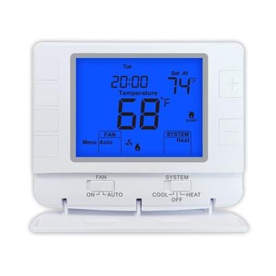 Riseem Heating and Cooling Adjustment LCD Display Digital Room 24V Thermostat Menu Driven Programmable