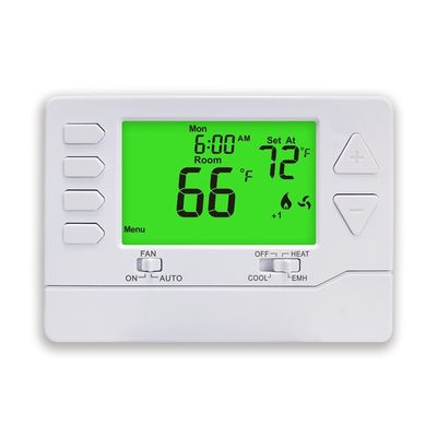 2H/1C Heat Pump Electronic Room Thermostats with 5.65 Sq.in. Display Size and Auxiliary/Emergency Heat