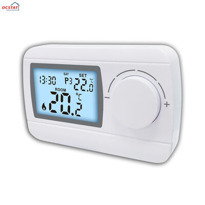 White Color Boiler Room heating electronic wired Thermostat 119 X 80 X 31 Mm Powered By 2x1.5V AA Alkaline Batteries LR6 Type For Environmental Control