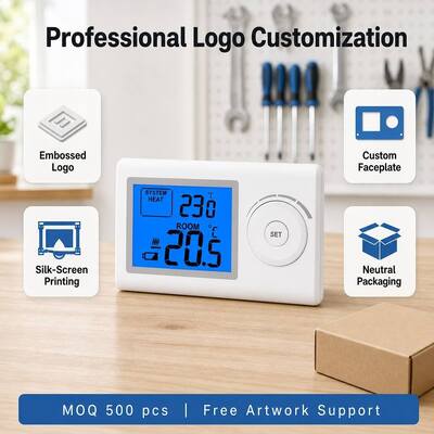 Riseem 230VAC Non - programmable Temperature Controller Digital Heating Boiler Room Thermostat