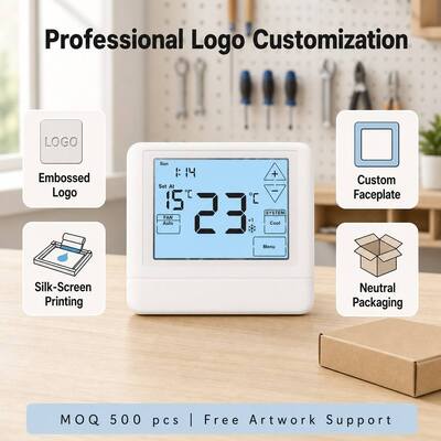 24V Wired Programmable Heat Pump Thermostat Providing 5 Minutes Compressor Delay Protection Engineered For HVAC Scheduling