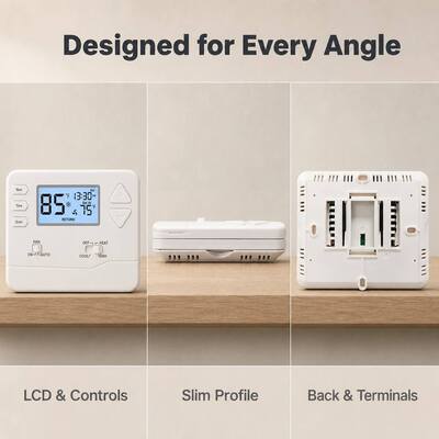 Riseem 1.5 Amp Maximum All Terminals Combined Commercial Heat Pump Thermostat Conventional Or Heat Pump Application Type
