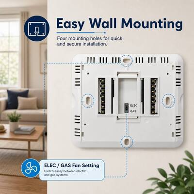 LCD Display Non Programmable 1 Heat 1 Cool PTAC 24V Battery-operated Thermostat Temperature Controller HVAC System