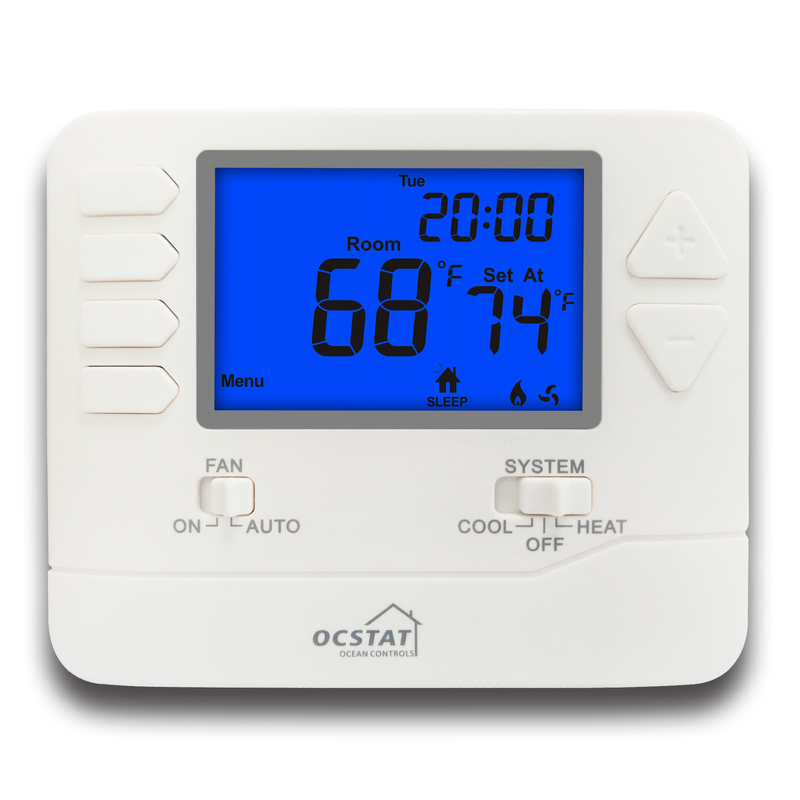 OCSTAT 24V Wired Programmable Thermostat for Heating / Cooling STN705