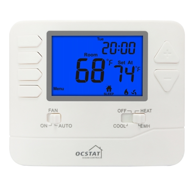 Heagstat NTC Sensor and Anti-Flammable ABS PC 7 Day Programmable Thermostat for Heat Pump Control
