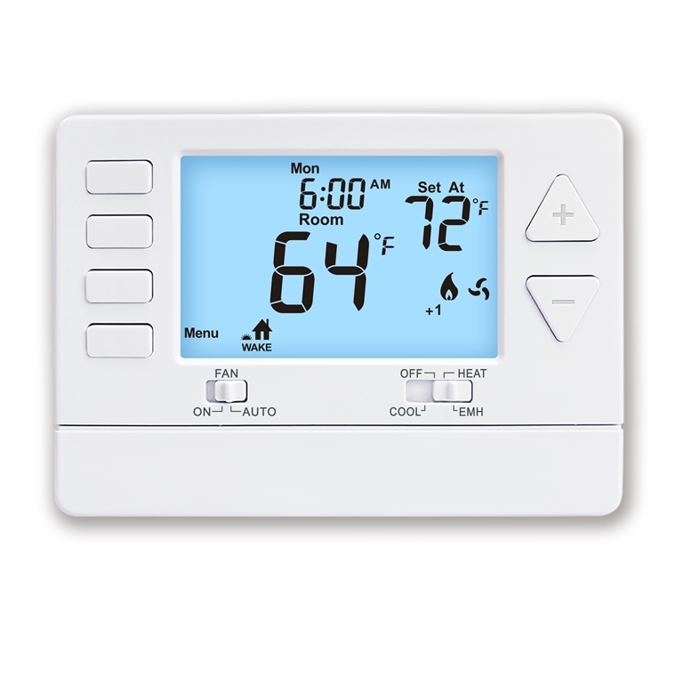 Riseem Customizable 7 Day Programmable Thermostat with 5.65 Sq.in. Display Size and 18-30 VAC NEC Class II Power Supply