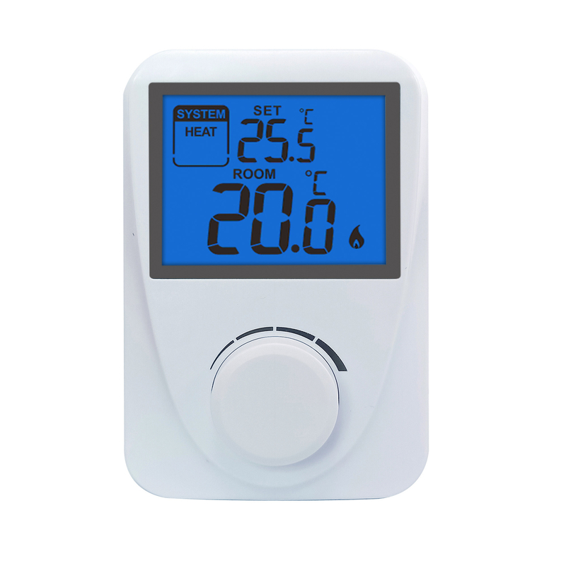 230V nieprogramowalny cyfrowy termostat pokojowy z niebieskim podświetleniem kocioł gazowy