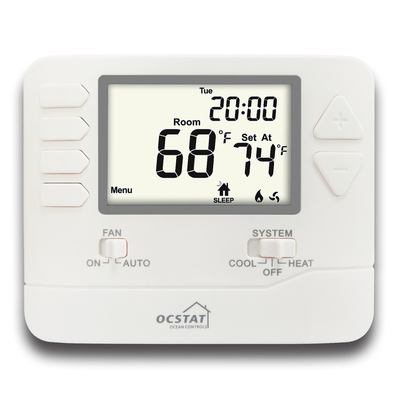 Programowalny termostat pokojowy z wyświetlaczem LCD, kontrolą temperatury i wieloma opcjami programowania