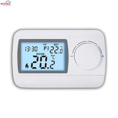 Termostat przewodowy do kotłowni 230V na 7 dni, zapewniający precyzyjne monitorowanie i kontrolę temperatury, wspierający ogrzewanie kotłowni i oszczędność energii