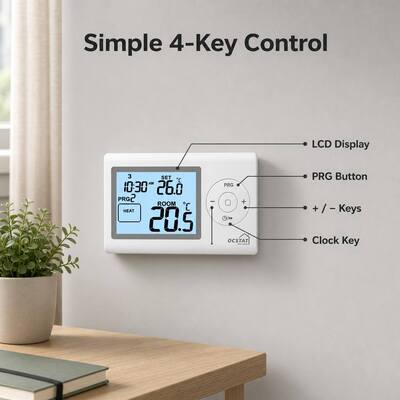 Riseem regulator temperatury ogrzewanie 7 dni Termostat programowalny z przełącznikiem ogrzewania i chłodzenia