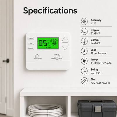 Termostat pokojowy Riseem do montażu na ścianie lub w puszce elektrycznej z funkcją oszczędzania energii