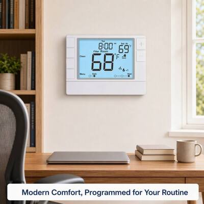 Coiiwsei Hotel and House Internal Efficiency Elektroniczny termostat pomieszczenia z ekranem LCD w kolorze biało-niebieskim