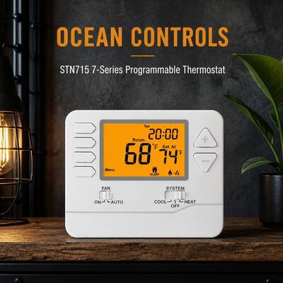 Cyfrowy termostat klimatyzatora LCD 24V z 2 stopniami grzania i 2 stopniami chłodzenia, regulowany, do kontroli temperatury w domu