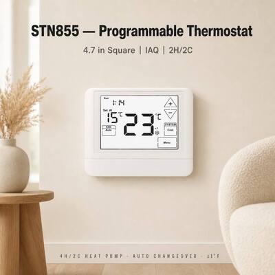 STN855 24V LCD Ekran Dotykowy 7-dniowy Pompa Ciepła Programowalny Termostat 2 Ciepło Chłodzenie EM CIEPŁO
