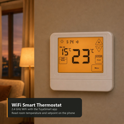 24V Control APP TUYA Smart Life Electronic Room Programmable 7 Day Thermostat Z Fizycznymi Wymiarami 120mm W 98mm H 27mm D Zaprojektowany do kontroli temperatury