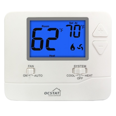 Riseem HVAC cyfrowy nieprogramowany termostat domowy niebieski światło wsteczne wyświetlacz LCD