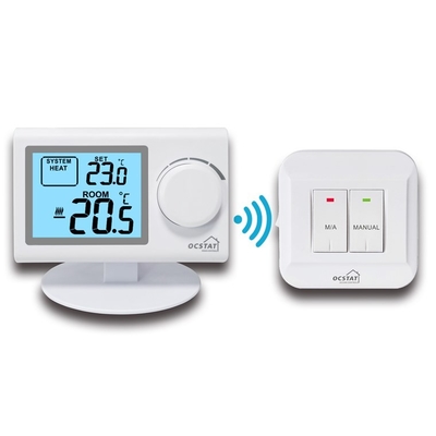 Riseem ABS Shell Nieprogramowany termostat pomieszczenia grzewczego i chłodzącego RF dla systemów HVAC / kotłów gazowych Dokładność ± 0,5 °C