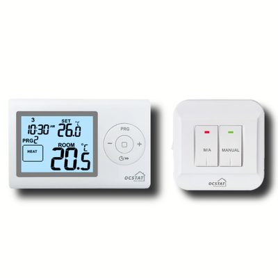 24-godzinny programowalny termostat pokojowy z regulacją RF, wielofunkcyjny, łatwa obsługa