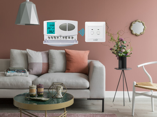 Riseem System HVAC w pomieszczeniach Biały kolor RF Termostat programowalny z systemami ogrzewania