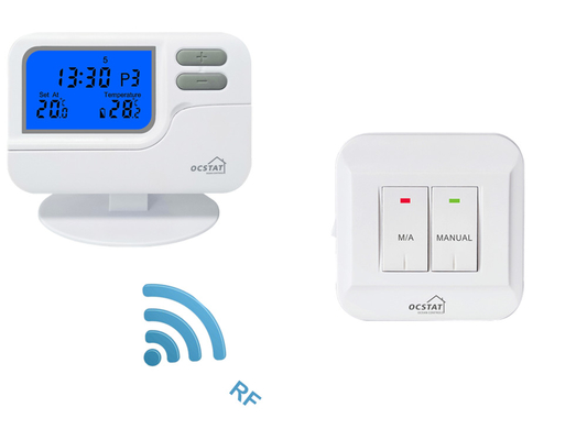 Riseem White Shell Battery Digital Room Programmable Thermostat 7 dni z systemami HVAC