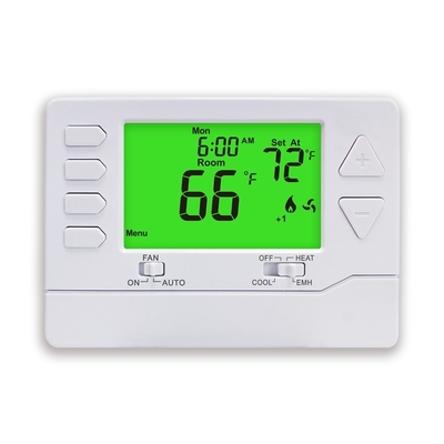 Biały 24V LCD 2 Ciepło / 1 chłodzenie klimatyzator Pompy cieplne centralne sterowanie Termostat grzewczy dla domu